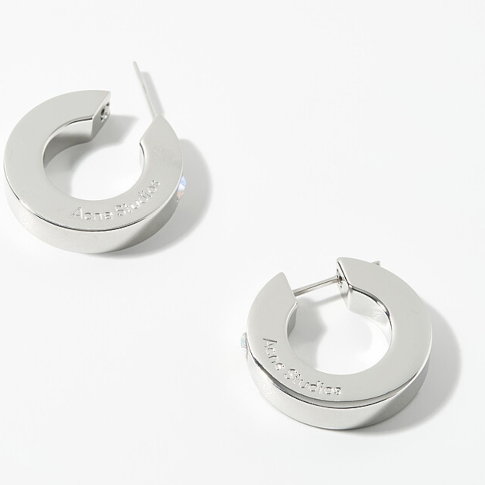 ACNE STUDIOS Logo Crystal Hoops - UNISEX